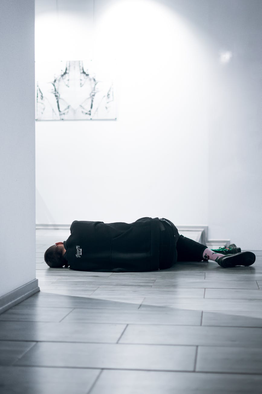 man lying on floor